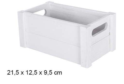 [108177] White wooden box 21,5x12,5x9,5 cm