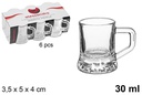 Pack 6 vasos chupito cristal Jarrita Praga 30 ml