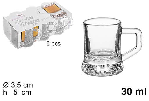 [108077] Shot glass 6 pack prague jug 30ml