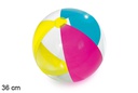 Balón playa hinchable transparente colores 36 cm