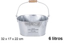 Cubo metal ovalado decorado 6 l.