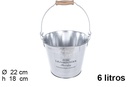 Cubo metal redondo decorado 6 l.