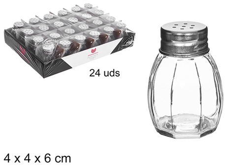 [107911] Saliera in vetro con coperchio in acciaio 55 grammi