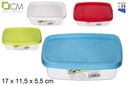 Fiambrera rectangular con tapa colores surtidos