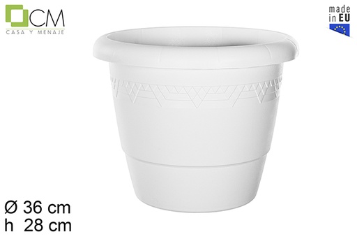 [110469] Plastic pot Elsa white 36 cm