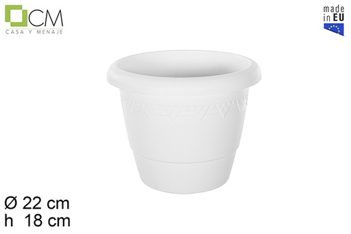 [110466] Pot en plastique Elsa en blanc 22 cm