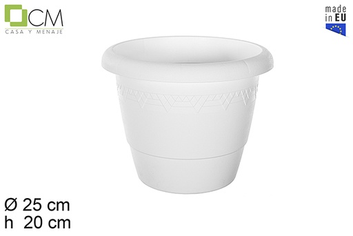 [110467] Plastic pot Elsa white 25 cm