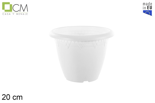 [110471] Pot en plastique Elsa en blanc 20 cm