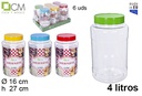 Tarro plástico transparente 4 l.