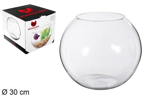 [104528] Bol à poisson en verre dans une boîte cadeau 30 cm
