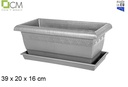 Jardinière Elsa avec plaque grise 39 cm