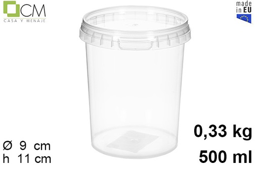 [110461] Envase plástico multiusos tarrina 500 ml (0,33 kg)