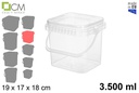 Envase plástico multiusos cuadrado 3.500 ml