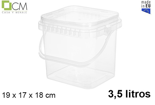 [110465] Envase plástico multiusos cuadrado 3.500 ml