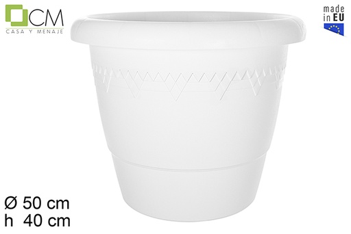 [110504] Pot en plastique Elsa en blanc 50 cm