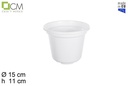 Marisol white plastic pot 15 cm
