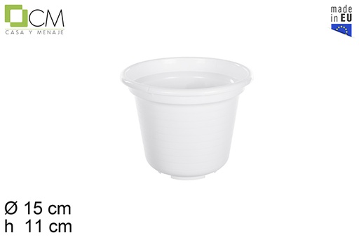 [110508] Maceta plástico Marisol blanca 15 cm