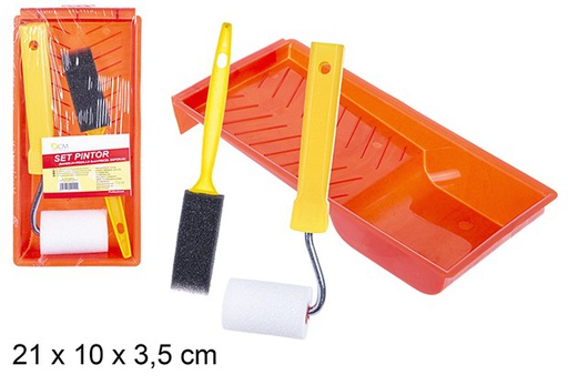 [110110] Painter set (tray + 5 cm roller + sponge brush)
