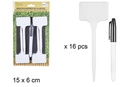 Pack 16 identificadores de plantas con rotulador 15 cm
