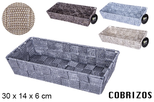 [109029] Cesta nylon colores surtidos 30x14x6cm