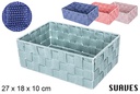 Organizador nylon colores fucsia surtidos 27x18 cm