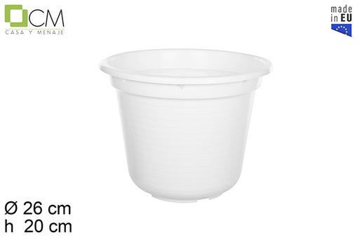 [110512] Pote de plástico Marisol branco 25 cm