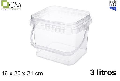[110464] Envase plástico multiusos cuadrado 3.000 ml