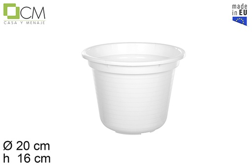 [110510] Pote de plástico Marisol branco 20 cm