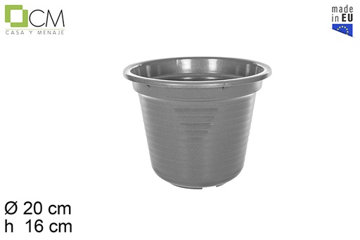 [110511] Pot en plastique Marisol gris 20 cm
