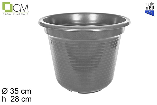 [110517] Pot en plastique Marisol gris 35 cm