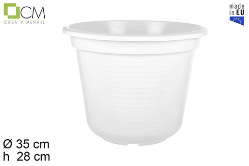 [110516] Marisol white plastic pot 15 cm