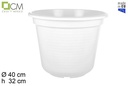 Marisol white plastic pot 40 cm
