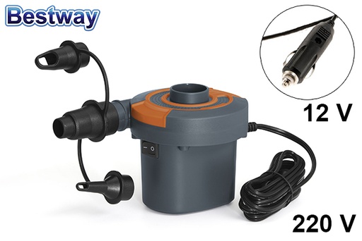 [204979] Inflador elétrico com conexão para isqueiro de carro com adaptadores de válvula 220 V