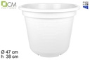 Marisol white plastic pot 50 cm