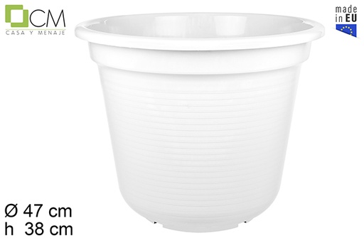[110520] Pot en plastique Marisol blanc 50 cm