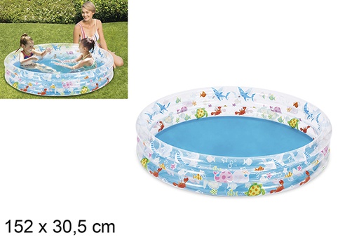 [205048] 3 ring inflatable pool for kids 152 cm