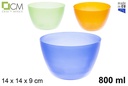Bowl plástico pequeño colores surtidos 800 ml
