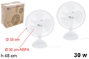 Ventilador de mesa branco 30 W (2 unidades na caixa)