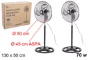 Ventilador pie industrial 70 W (2 unidades en la caja)