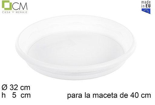 [110476] Prato vaso Elsa branco 40 cm