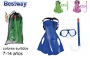 Pack goggles + snorkel + fins junior diving
