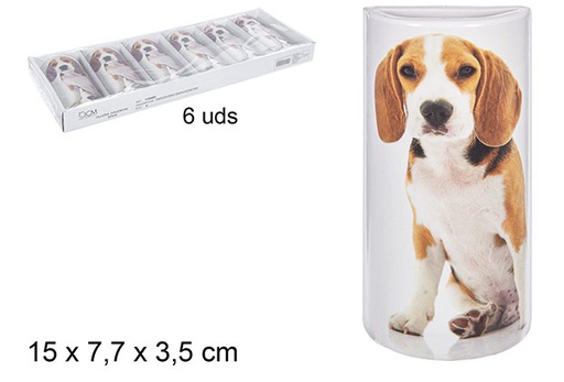 [110485] Humidificador ceramica semicirculo decorado perro