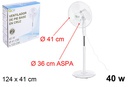 Ventilador de pie base redonda blanco 40 W