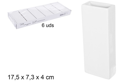 [110477] Humidificateur rectangulaire en céramique blanche