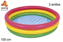 Piscina hinchable 3 anillos colores 100 cm