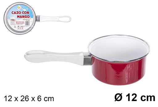 [109365] Red saucepan with handle 12 cm