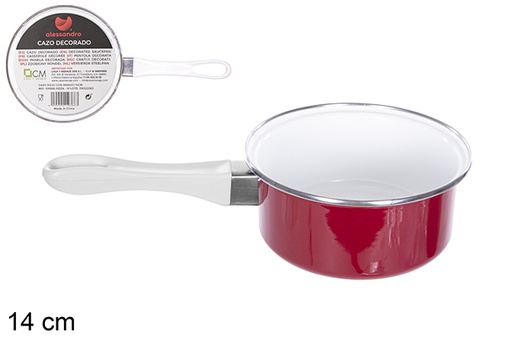 [109366] Casserole rouge avec manche 14 cm