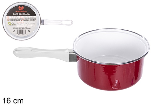 [109367] Red saucepan with handle 16 cm