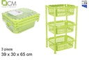 Verdulero plástico rectangular multiusos 3 pisos verde