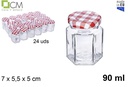 Bote cristal hexagonal tapa vichy 90 ml